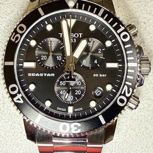 Tissot Seastar Chronograph Date Designer Dive Mens Watch